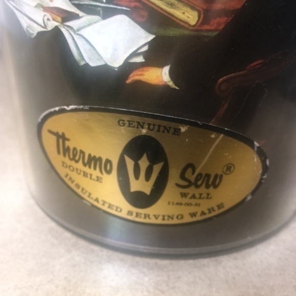 Vintage thermal pitcher Declaration of Independence plastic black with photo - Picture 6 of 8